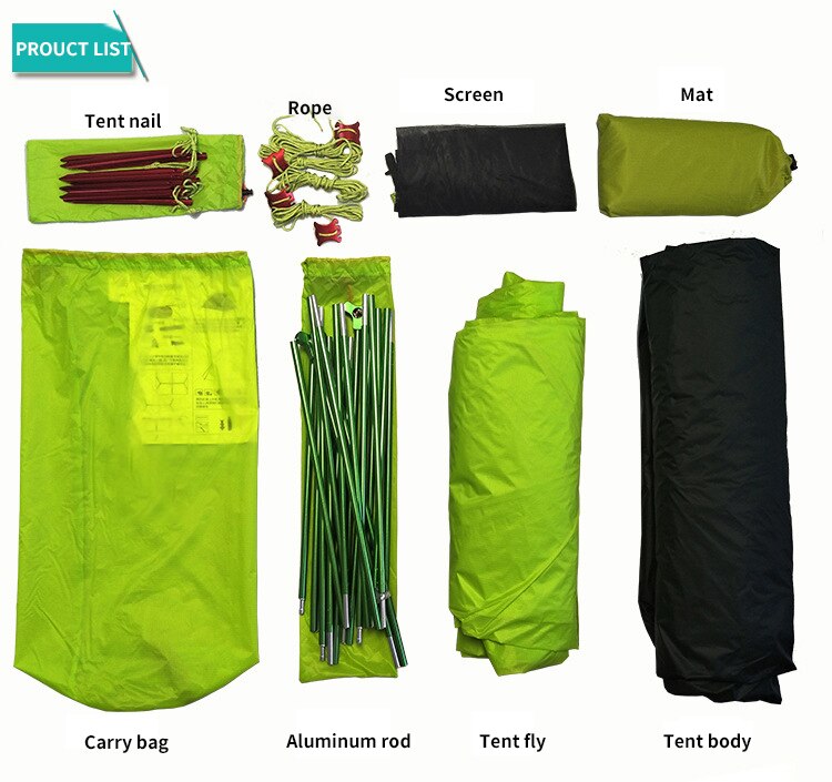Cheap Goat Tents Outdoor Camping Hiking Portable Two Person Tent Ultralight Solicone Coated Double Layer Travel Tent Tents 